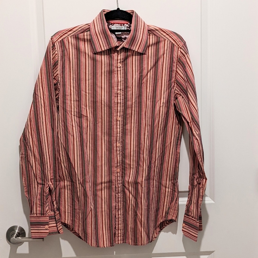 GUESS colorful striped slim-fit shirt